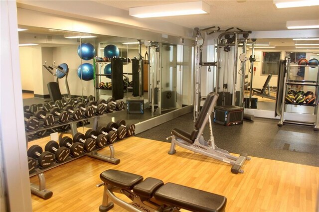 250 Park Ave W Unit 802, Atlanta, GA 30313 - workout area featuring wood finished floors