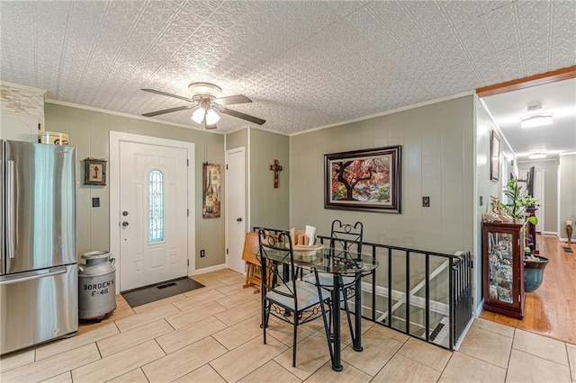 7234 Post Rd, Winston, GA 30187 - dining area featuring ornamental molding and a ceiling fan
