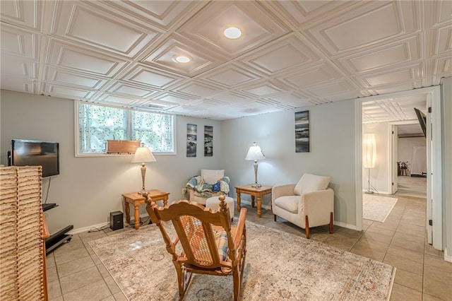 7234 Post Rd, Winston, GA 30187 - sitting room with light tile patterned floors and an ornate ceiling