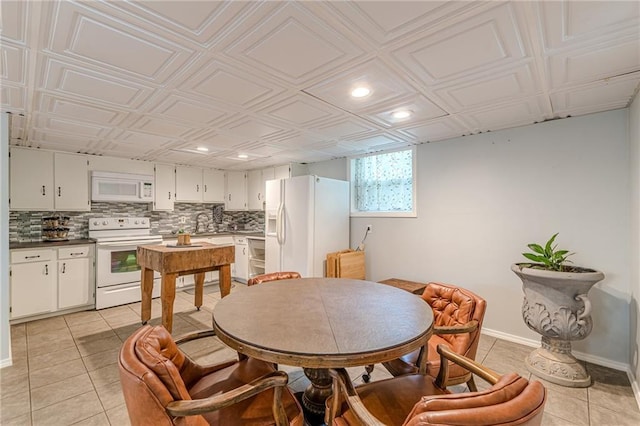 7234 Post Rd, Winston, GA 30187 - dining room featuring light tile patterned flooring, recessed lighting, and an ornate ceiling