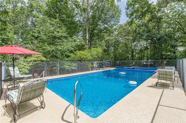 7234 Post Rd, Winston, GA 30187 - view of pool with view of wooded area and a patio area