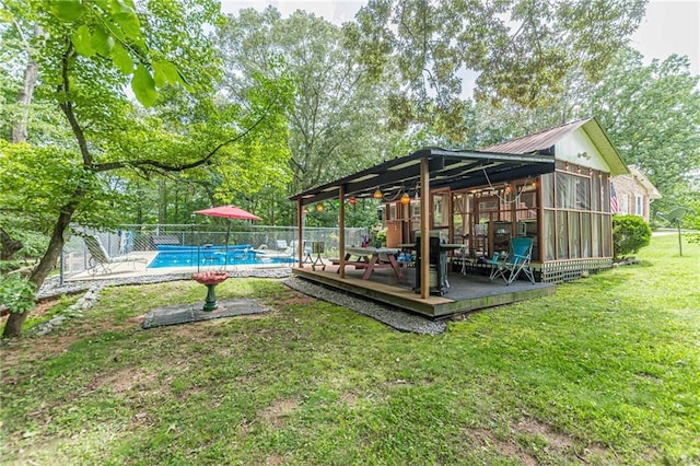 7234 Post Rd, Winston, GA 30187 - fenced yard featuring a wooden deck