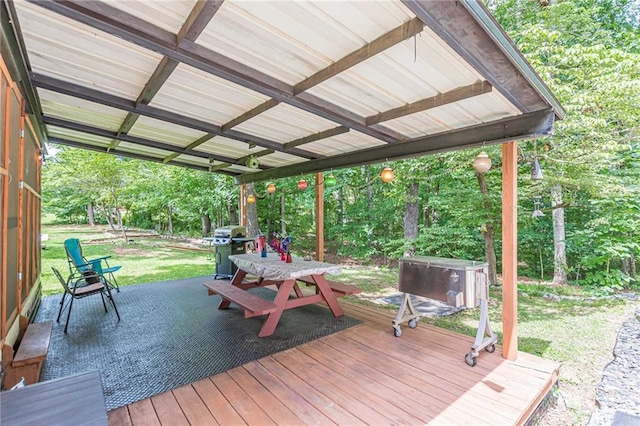 7234 Post Rd, Winston, GA 30187 - wooden terrace with a grill and a yard