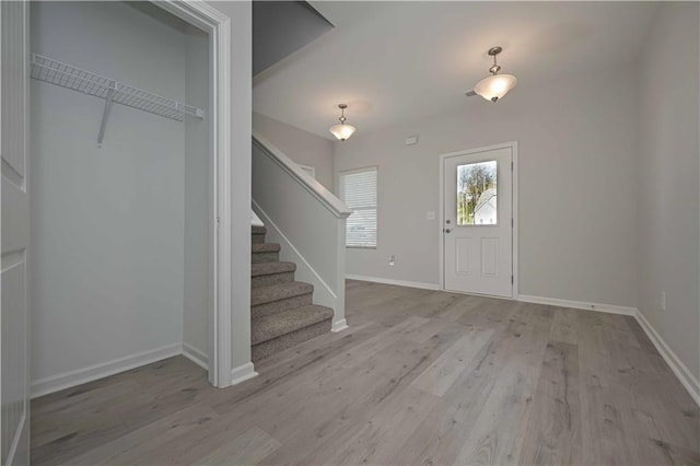 entryway featuring light wood-type flooring