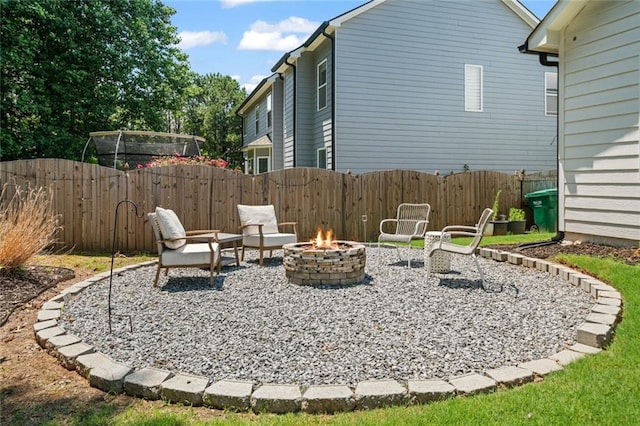 217 Springs Xing, Canton, GA 30114 - view of patio with a fire pit