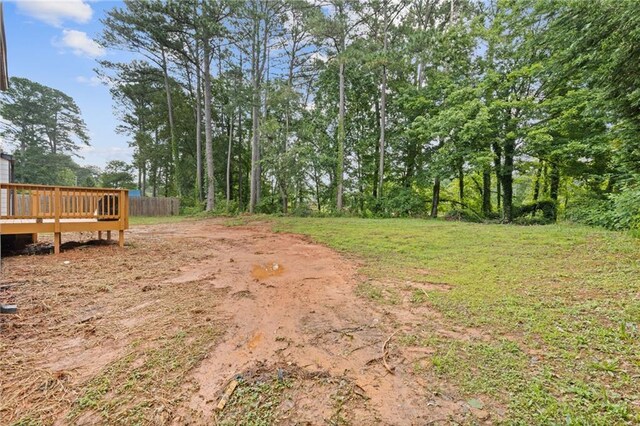 2310 Whitehead Place Dr, Suwanee, GA 30024 - view of yard featuring a wooden deck