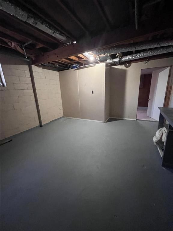 view of basement