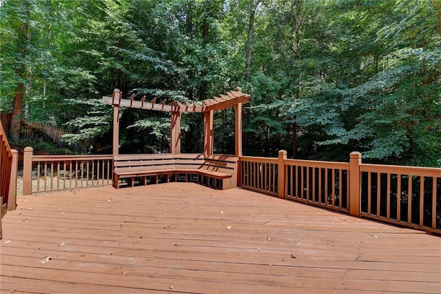 deck featuring a pergola