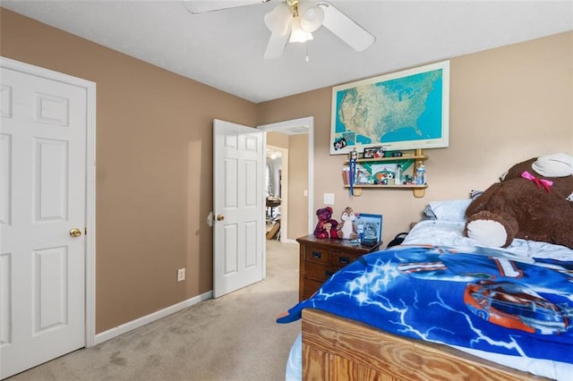5077 Newpark Dr NW, Acworth, GA 30101 - bedroom with baseboards, carpet flooring, and a ceiling fan