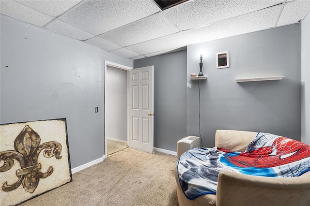 5077 Newpark Dr NW, Acworth, GA 30101 - bedroom with carpet flooring, baseboards, and a paneled ceiling