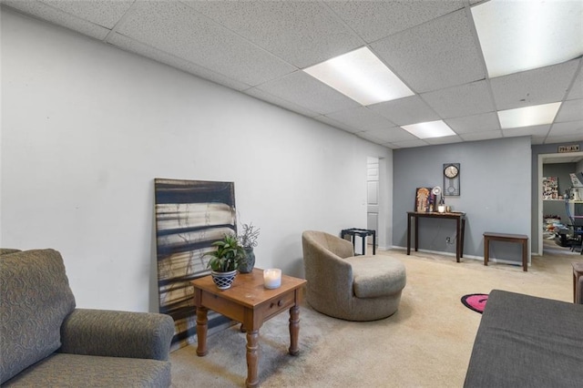 5077 Newpark Dr NW, Acworth, GA 30101 - carpeted living room with a paneled ceiling