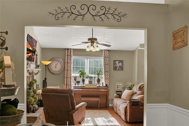 1784 Virginia Grove Ln, Lawrenceville, GA 30045 - sitting room featuring ceiling fan and wood finished floors