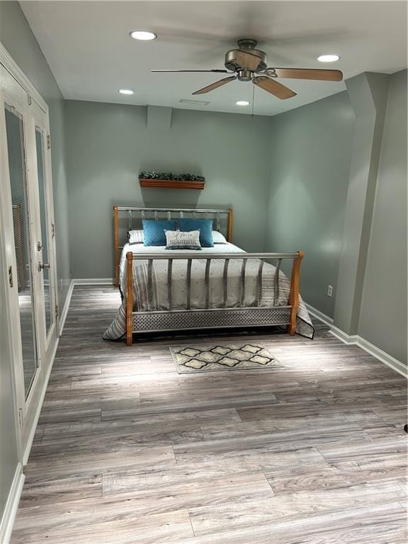 1784 Virginia Grove Ln, Lawrenceville, GA 30045 - bedroom with recessed lighting, wood finished floors, and ceiling fan