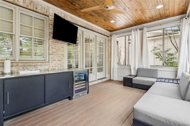 2362 Saint Davids Sq NW, Kennesaw, GA 30152 - sunroom with wine cooler