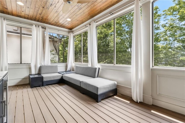 2362 Saint Davids Sq NW, Kennesaw, GA 30152 - sunroom featuring hardwood / wood-style flooring, wood ceiling, and recessed lighting