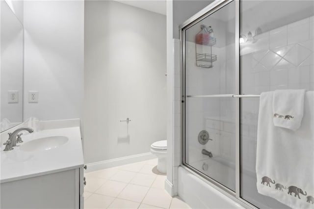 2362 Saint Davids Sq NW, Kennesaw, GA 30152 - full bath with vanity, toilet, combined bath / shower with glass door, tile patterned floors, and baseboards