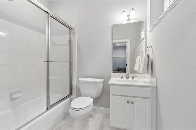 2362 Saint Davids Sq NW, Kennesaw, GA 30152 - bathroom featuring vanity, bath / shower combo with glass door, toilet, ensuite bath, and tile patterned flooring