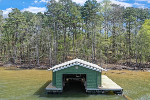 3464 Maynard Cir, Gainesville, GA 30506 - dock area featuring a forest view