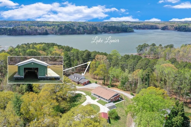3464 Maynard Cir, Gainesville, GA 30506 - aerial view of property's location featuring a large body of water and property parcel outlined