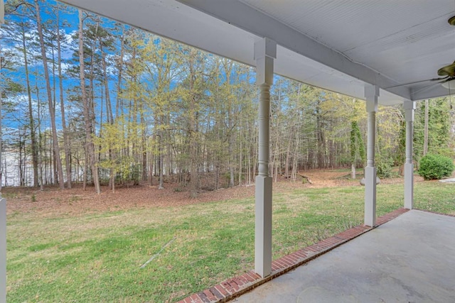 3464 Maynard Cir, Gainesville, GA 30506 - view of grassy yard featuring ceiling fan and a patio