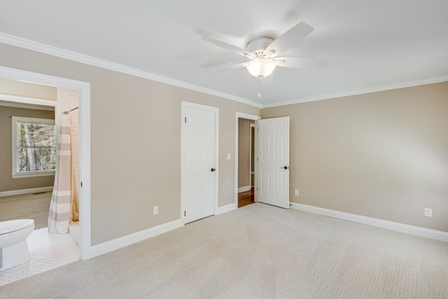 3464 Maynard Cir, Gainesville, GA 30506 - unfurnished bedroom featuring light carpet, crown molding, and a ceiling fan