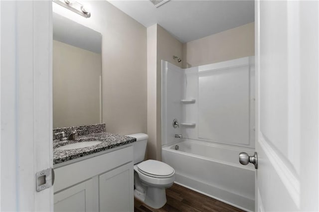 64 Middleton Ct, Chatsworth, GA 30705 - bathroom with wood finished floors, vanity, and shower / bath combination
