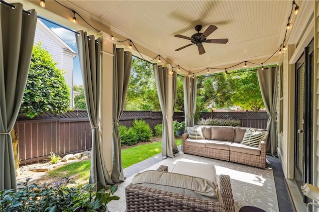 715 Saybeck Way, Milton, GA 30004 - sunroom / solarium with an outdoor hangout area, ceiling fan, and healthy amount of natural light
