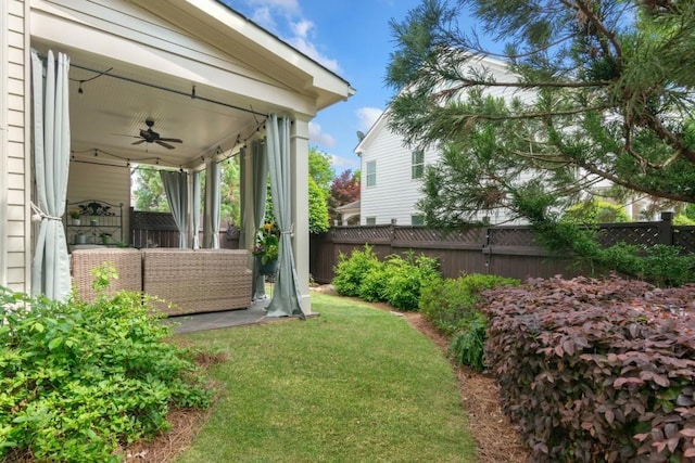 715 Saybeck Way, Milton, GA 30004 - fenced backyard with ceiling fan