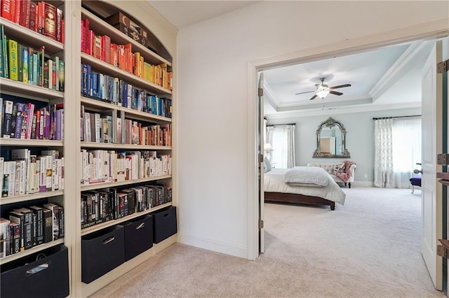 715 Saybeck Way, Milton, GA 30004 - bedroom featuring carpet floors, ornamental molding, and a raised ceiling