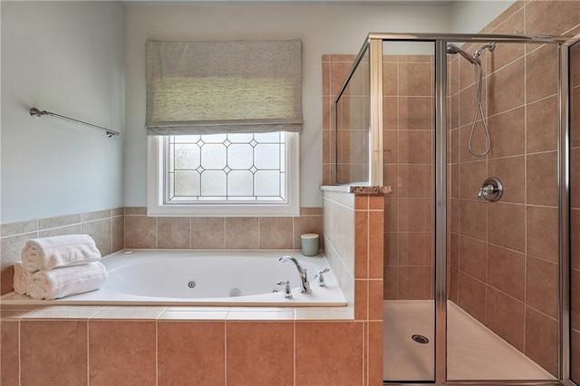 715 Saybeck Way, Milton, GA 30004 - bathroom featuring a stall shower and a jetted tub