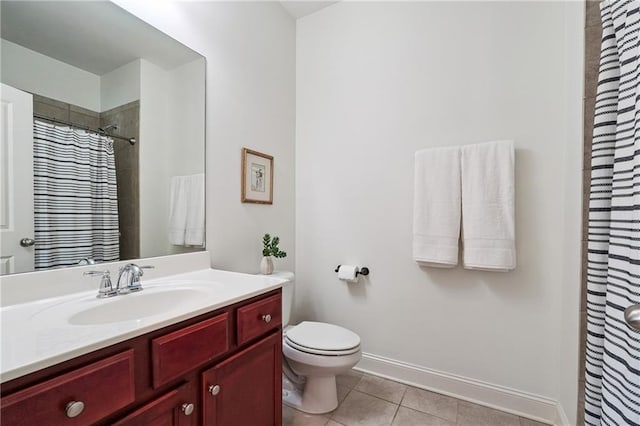 715 Saybeck Way, Milton, GA 30004 - bathroom featuring vanity, tile patterned floors, and a shower with shower curtain