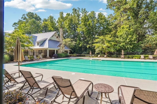 715 Saybeck Way, Milton, GA 30004 - community pool with a patio and view of scattered trees