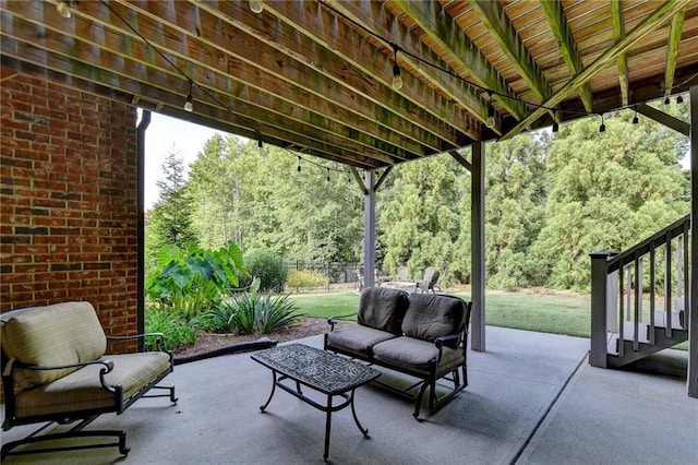 view of patio / terrace featuring outdoor lounge area