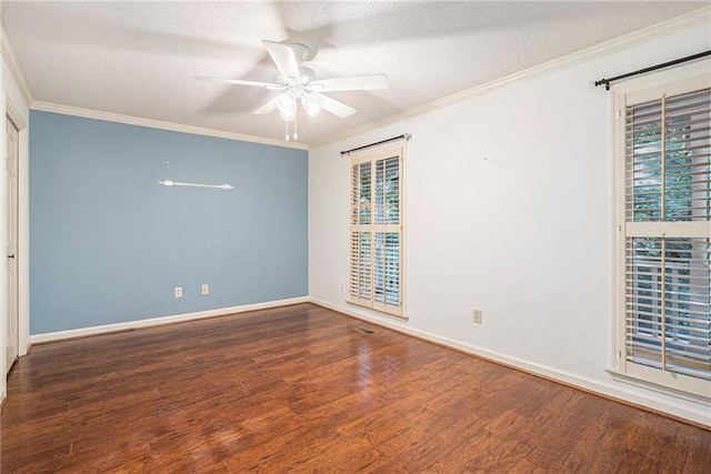 1488 White Columns Blvd, Canton, GA 30115 - empty room featuring wood finished floors, crown molding, ceiling fan, and a textured ceiling