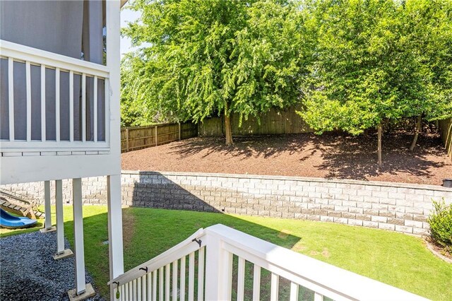 view of yard with fence