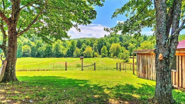 view of yard with fence