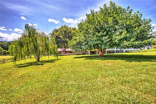 view of home's community featuring a lawn