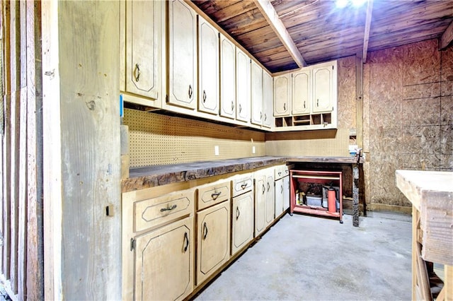 kitchen with wooden ceiling