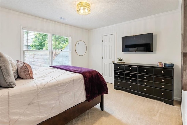 910 Kings Arms Way, Johns Creek, GA 30022 - bedroom featuring carpet, ornamental molding, and a textured ceiling