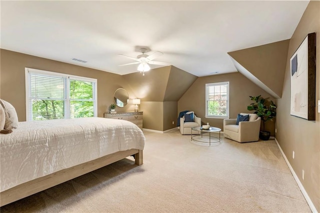 910 Kings Arms Way, Johns Creek, GA 30022 - bedroom featuring light colored carpet, ceiling fan, and vaulted ceiling