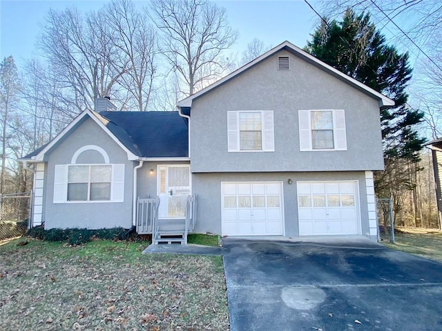 view of front of house with a garage