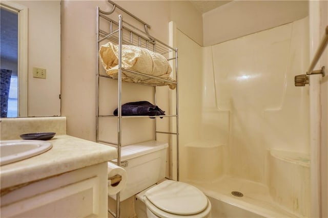 744 Hampton Locust Grove Rd, Hampton, GA 30228 - bathroom with vanity, toilet, and walk in shower