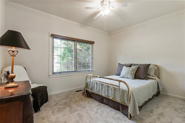 135 Stone Orchard Ct, Milton, GA 30004 - bedroom featuring carpet, crown molding, baseboards, and ceiling fan
