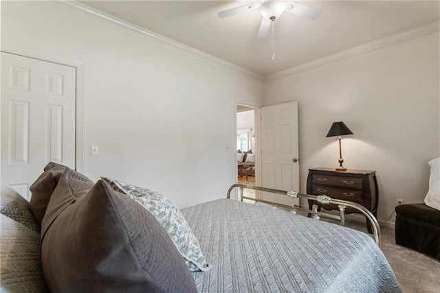 135 Stone Orchard Ct, Milton, GA 30004 - carpeted bedroom with crown molding and ceiling fan