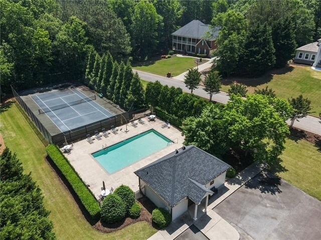 135 Stone Orchard Ct, Milton, GA 30004 - drone / aerial view of a pool