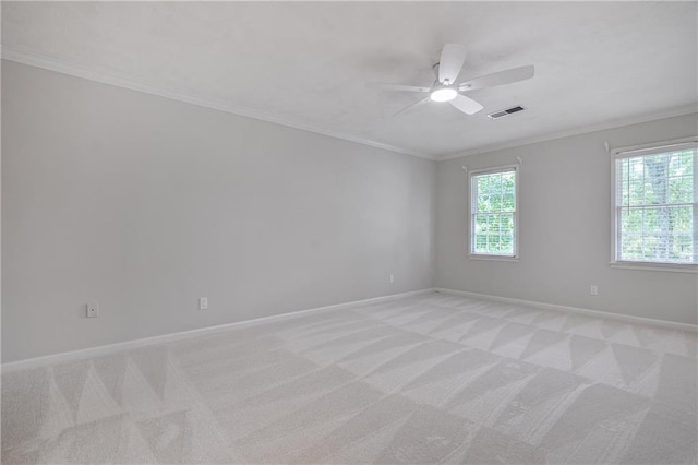 3320 Woodleaf Way, Marietta, GA 30062 - empty room with light colored carpet, crown molding, baseboards, and ceiling fan