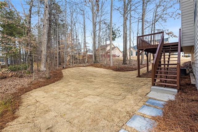 view of yard featuring a deck