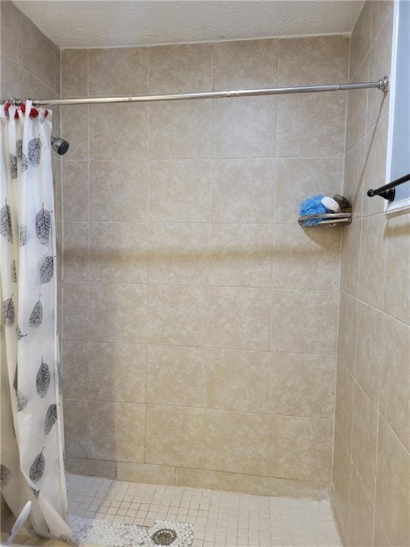 bathroom with a stall shower