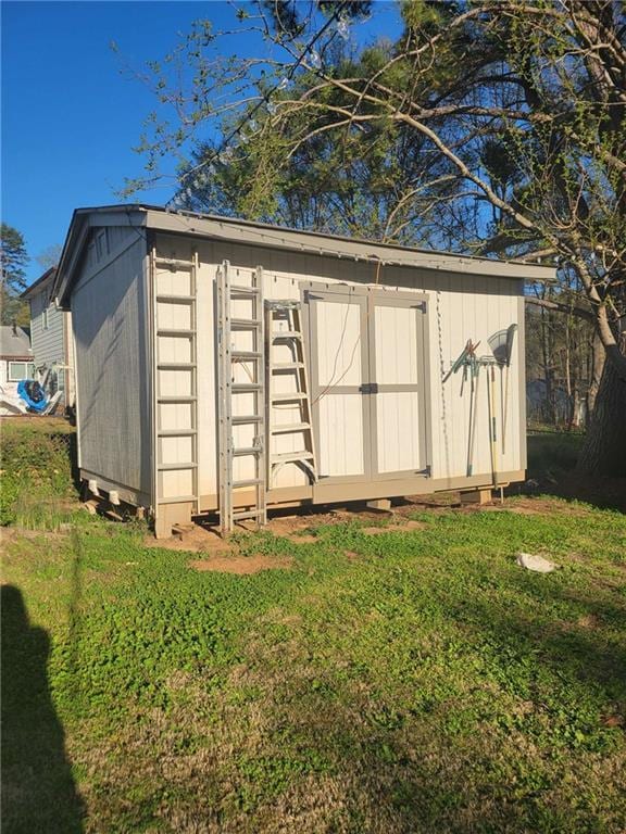 view of shed