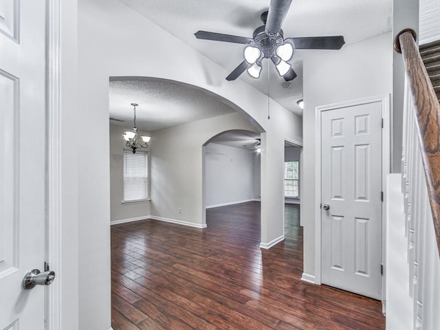 20 Preserve Dr, Newnan, GA 30263 - unfurnished room with a ceiling fan, arched walkways, a textured ceiling, plenty of natural light, and wood-type flooring